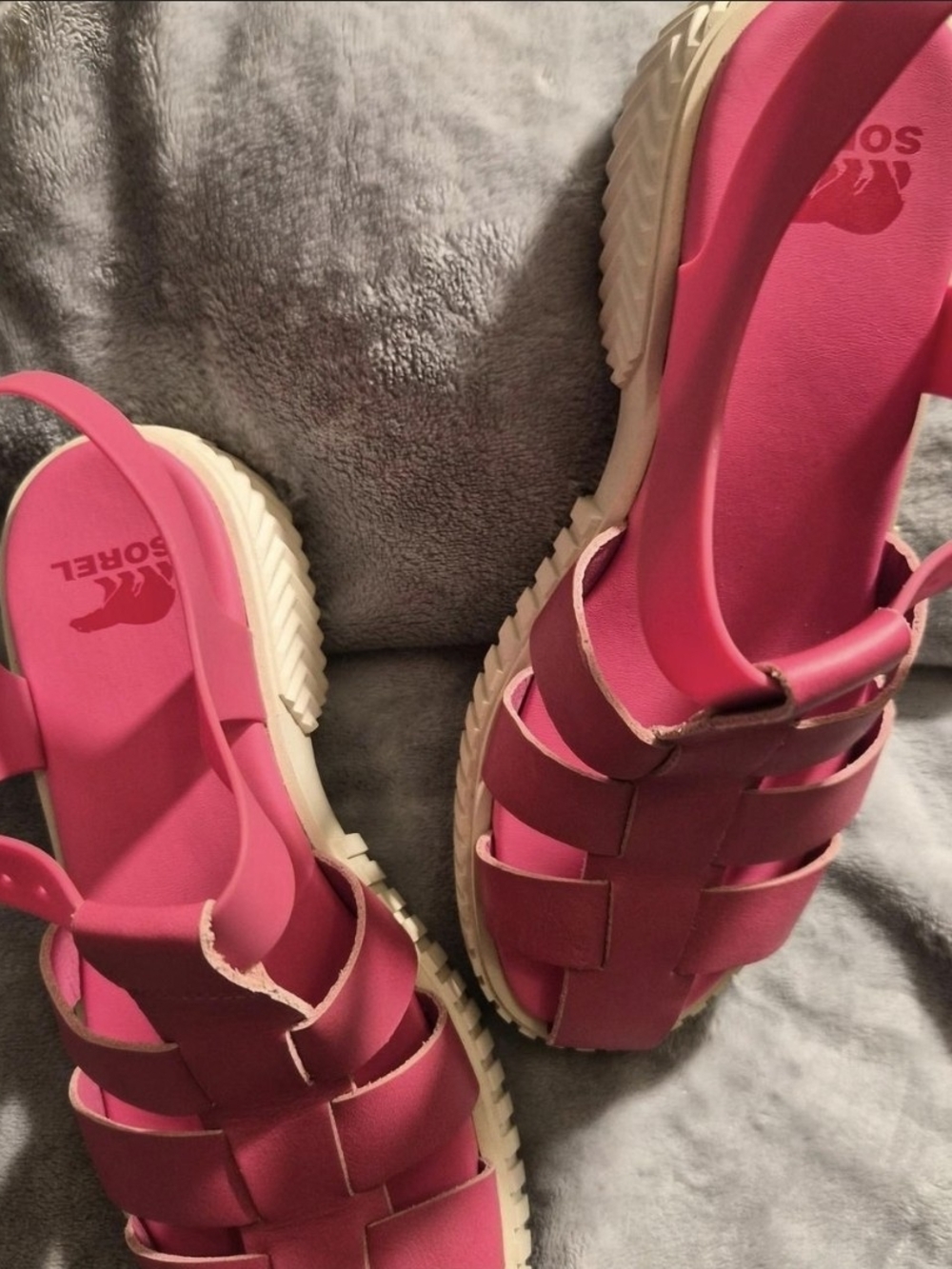 Sorel ONA Streetworks Fisherman Platform Sandals Pink Strappy Chunky 7.5